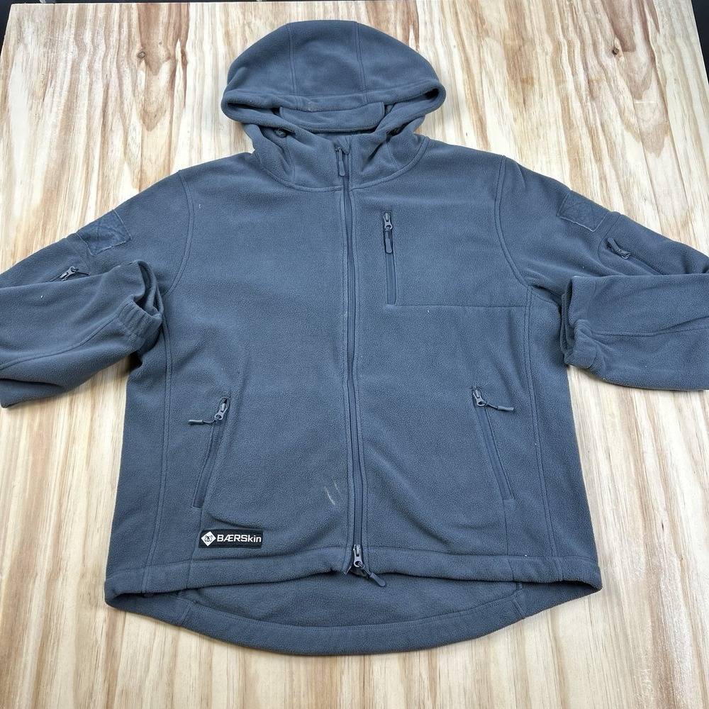 BAERSKIN Mens XL Blue Full Zip Fleece Jacket Outdoor Hiking Flaw
